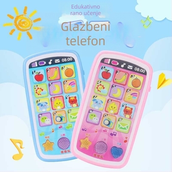 Dječji edukativni glazbeni telefon-igrač s LCD zaslonom, prepoznavanje govora, glazba i interaktivne igre roditelj-dijete (napajanje baterijama)
