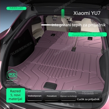 TPE tepih za stražnji dio prtljažnika za Xiaomi YU7 – specifičan za vozilo, poluzatvorenog stila, konfiguracija za pet mjesta, prilagođena obrada
