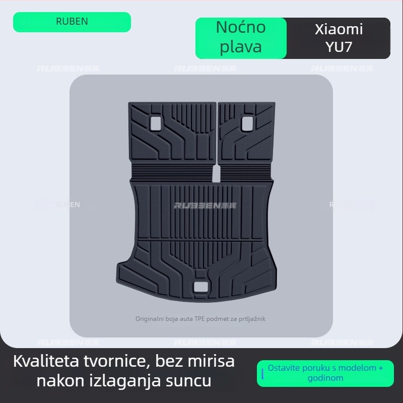 TPE tepih za stražnji dio prtljažnika za Xiaomi YU7 – specifičan za vozilo, poluzatvorenog stila, konfiguracija za pet mjesta, prilagođena obrada