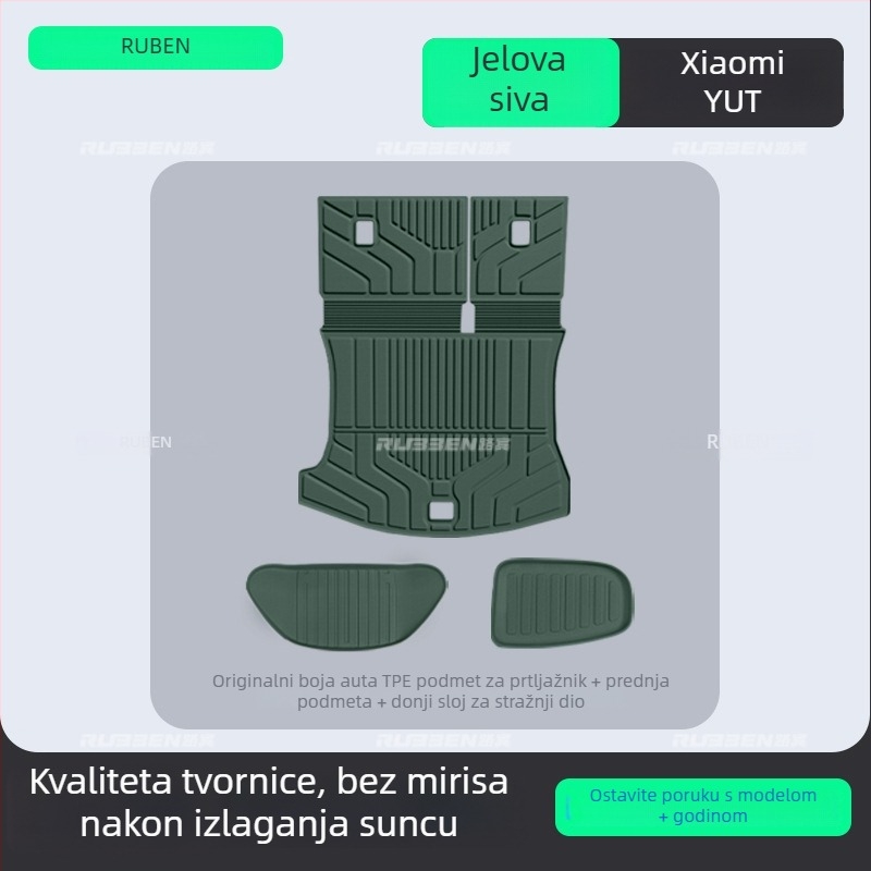 TPE tepih za stražnji dio prtljažnika za Xiaomi YU7 – specifičan za vozilo, poluzatvorenog stila, konfiguracija za pet mjesta, prilagođena obrada