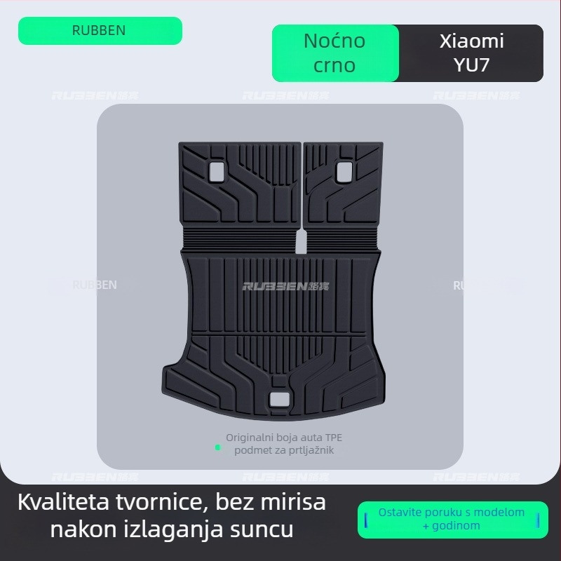 TPE tepih za stražnji dio prtljažnika za Xiaomi YU7 – specifičan za vozilo, poluzatvorenog stila, konfiguracija za pet mjesta, prilagođena obrada
