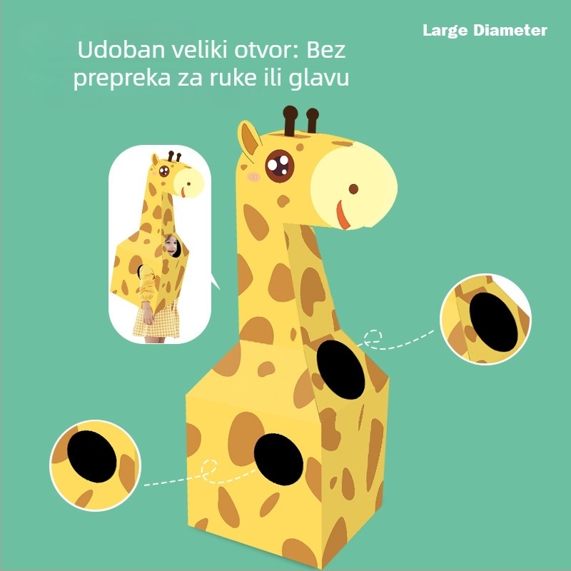 Trodimenzionalni papirnati model žirafe za nošenje – DIY komplet za djecu 4–6 godina, unisex