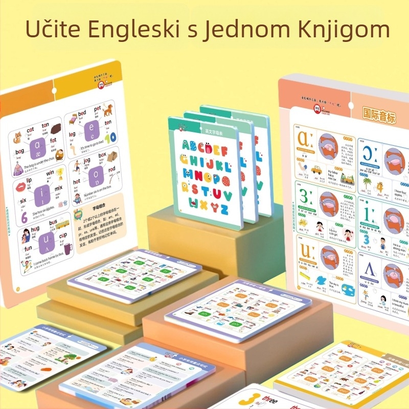 Govorljiva engleska fonetika i prirodni pravopis – pero za čitanje točaka za djecu — električno, punjivo, osjetljivo na dodir, interaktivni edukativni alat (uzrast 4–6 godina)