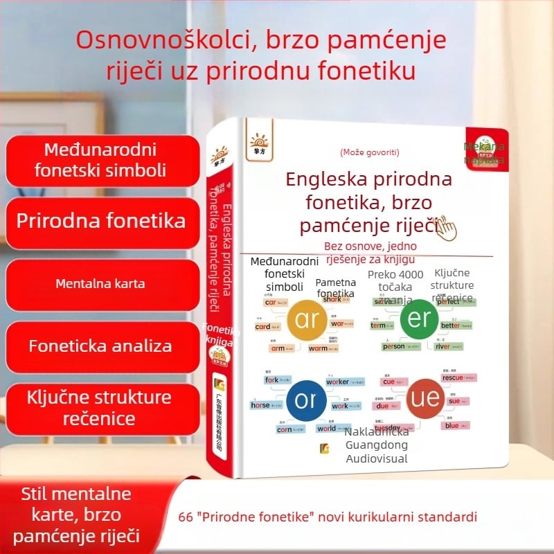 Govorljiva engleska fonetika i prirodni pravopis – pero za čitanje točaka za djecu — električno, punjivo, osjetljivo na dodir, interaktivni edukativni alat (uzrast 4–6 godina)