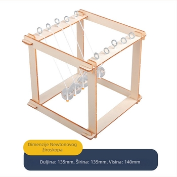 Drveni Newtonov pendulum za sastavljanje: DIY obrazovni STEM eksperiment s 3D panelima, za djecu od 4 do 6 godina, OEM logo