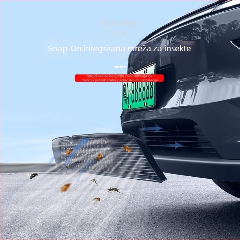 Mingshi ABS zaštitna mreža protiv insekata za središnji ulaz zraka Tesla Model 3 Highland, s mogućnošću demontaže