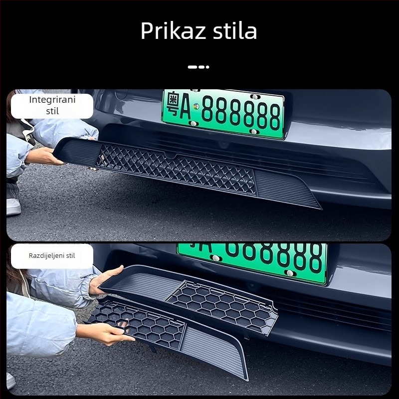 Mingshi ABS zaštitna mreža protiv insekata za središnji ulaz zraka Tesla Model 3 Highland, s mogućnošću demontaže