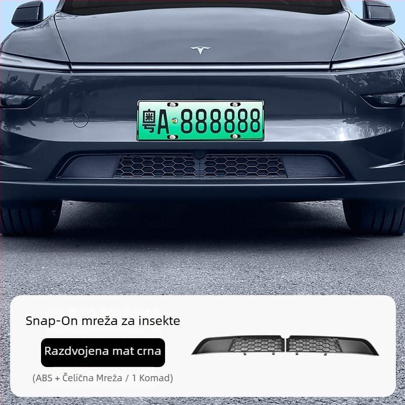 Mingshi ABS zaštitna mreža protiv insekata za središnji ulaz zraka Tesla Model 3 Highland, s mogućnošću demontaže