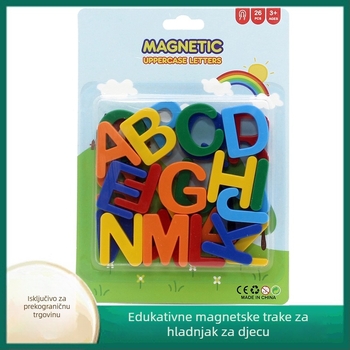 Magnetske abecedne slova za djecu, plastične velike slova, edukativna slagalica ploča za rano obrazovanje, uzrast 4–6 godina