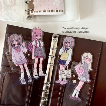 Mini indeksni razdjelnik stranica za 3- ili 5- rupa, Wowka wowka, dvostrani papir za bilješke unutarnja stranica, 4 listova u pakiranju