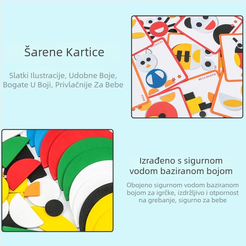 Drveni Montessori puzzle panel za logičko razmišljanje, igračka za rano obrazovanje za djecu 4–6 godina, marka Meng Qian Yi, OEM logo