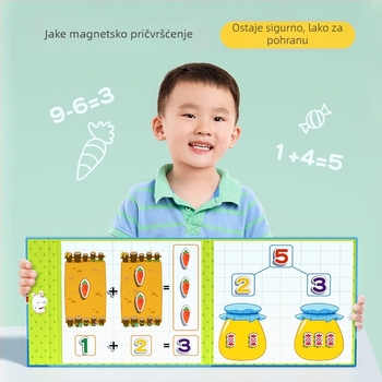 Didaktički alat za matematiku za vrtić: zbrajanje i oduzimanje do 10 — papirnati plošni panel, za djecu 4–6 godina, plastično pakiranje
