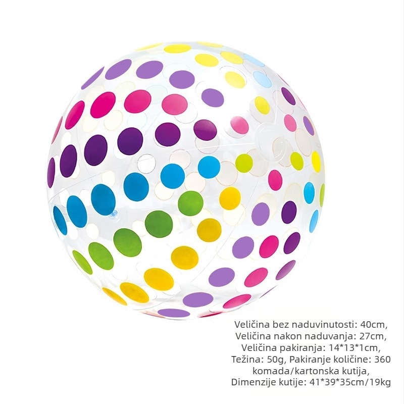 Prozirna PVC kugla s šljokicama, vodena igračka, nafukana plažna lopta s prugama, rekvizit za fotografiju, za uzrast 15–35