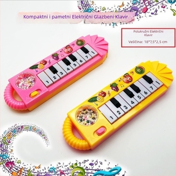 Elektronička gitarna igračka za dojenčad, serija crtani glazbenih instrumenata, plastika, na baterije, dobna skupina 0-3 godina