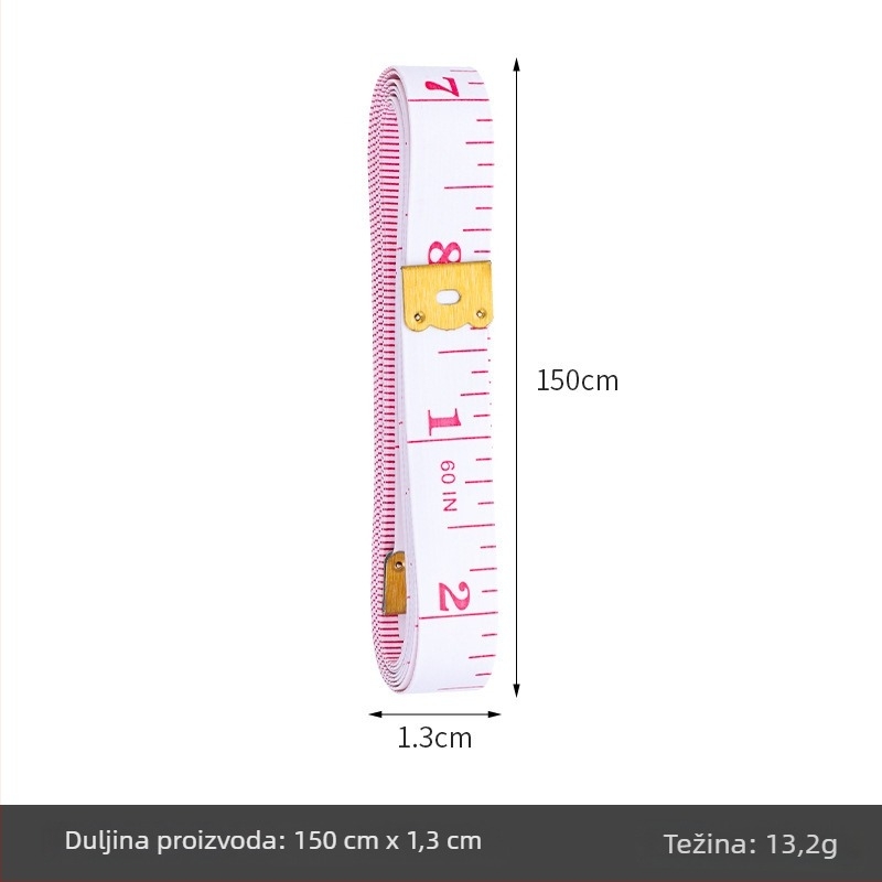PU mjeračka traka, mekana mjeračka traka, model Inch measuring tape (kutija), pakiranje 10 kom, raspon mjerenja 150, za mjerenje tijela