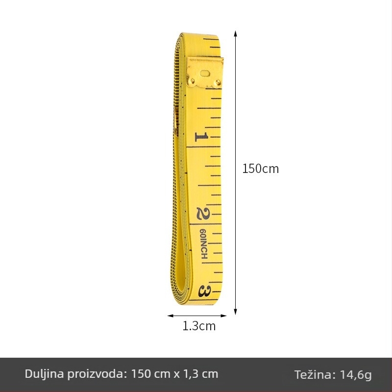 PU mjeračka traka, mekana mjeračka traka, model Inch measuring tape (kutija), pakiranje 10 kom, raspon mjerenja 150, za mjerenje tijela