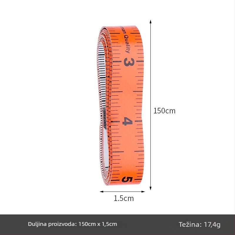 PU mjeračka traka, mekana mjeračka traka, model Inch measuring tape (kutija), pakiranje 10 kom, raspon mjerenja 150, za mjerenje tijela