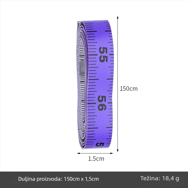 PU mjeračka traka, mekana mjeračka traka, model Inch measuring tape (kutija), pakiranje 10 kom, raspon mjerenja 150, za mjerenje tijela