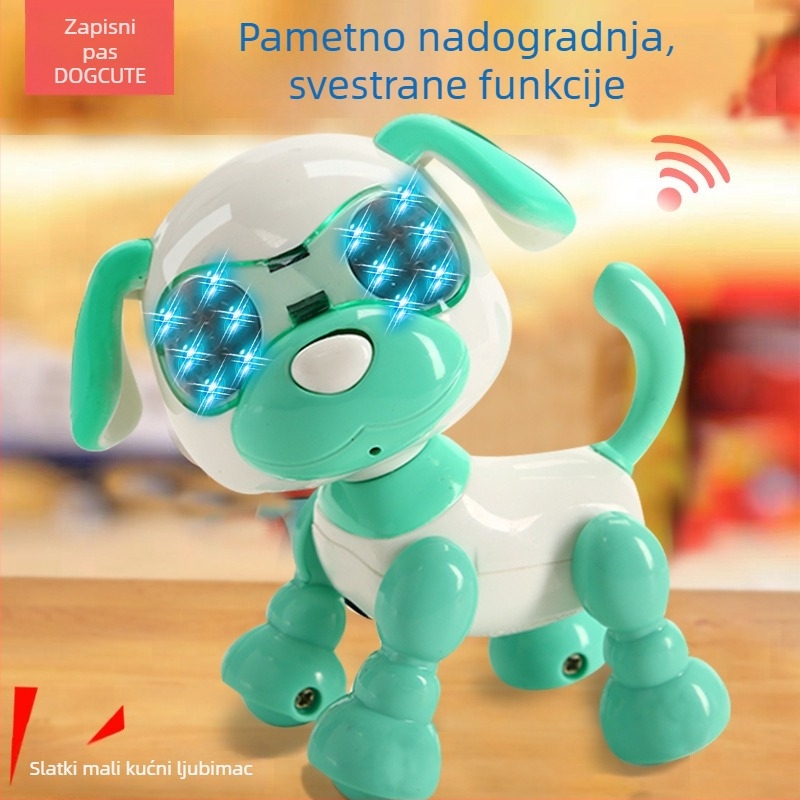 Dječji edukativni robotski pas sa glazbom i glasom, napajanje litijskom baterijom, dob 7-14 godina, razvoj emocija i vida, puzanje i interaktivnost