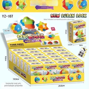 Kongming Lock/Luban Lock zagonetni set za djecu - edukativna igračka, plastika, Chi Weng, puni komplet, uzrast 0-3 godina