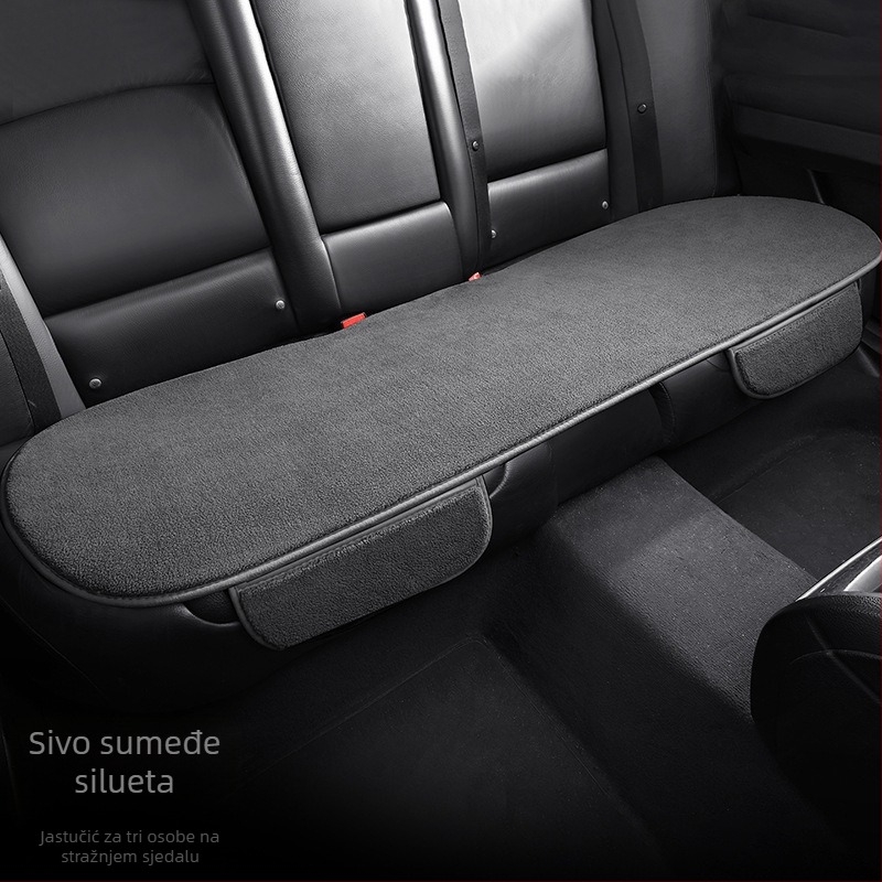Zimski set navlaka za sjedalice automobila s površinom od vlakana soje i poliesterom, ploski minimalistički stil, japanski stil, univerzalni trodijelni set s ventilacijom