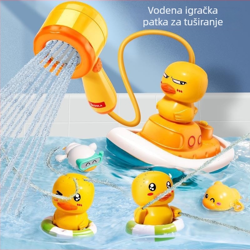 Igračka za kupanje u obliku patke s električnim sprejem, plastična; za djecu 0–3 godine; 3C certifikat; vodene igračke za tuširanje