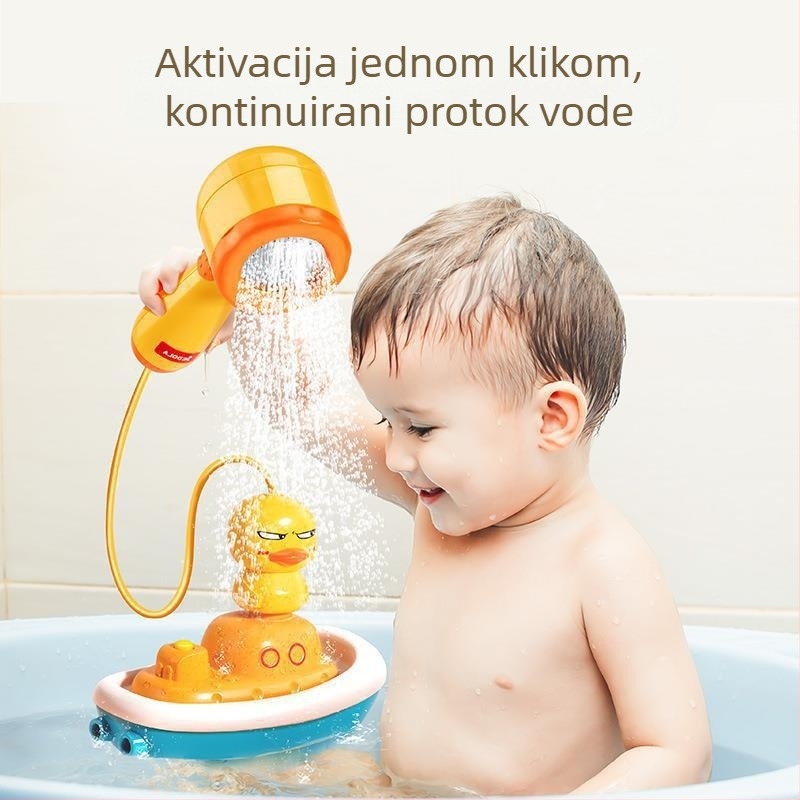 Igračka za kupanje u obliku patke s električnim sprejem, plastična; za djecu 0–3 godine; 3C certifikat; vodene igračke za tuširanje