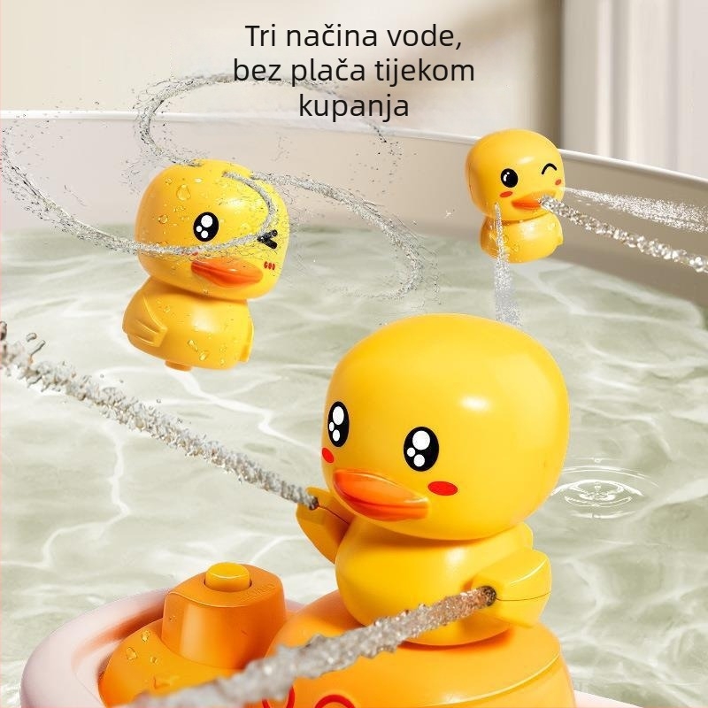 Igračka za kupanje u obliku patke s električnim sprejem, plastična; za djecu 0–3 godine; 3C certifikat; vodene igračke za tuširanje