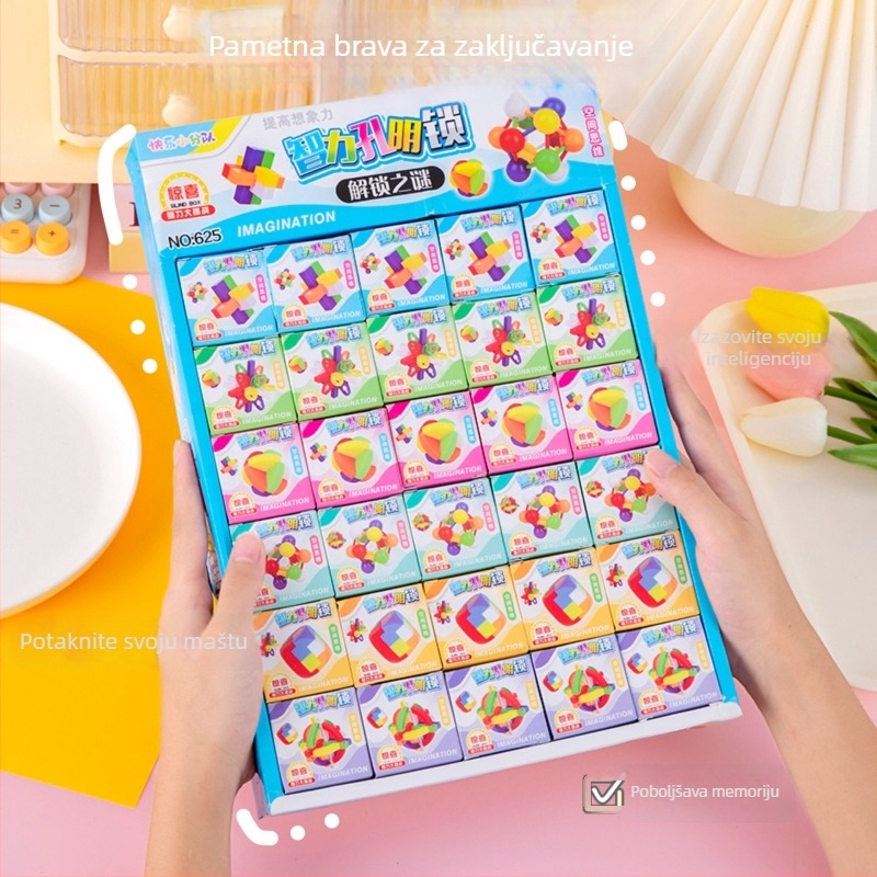 Kong Ming/Luban lock puzzle igra, plastika, DIY set, za uzrast 7–14 godina