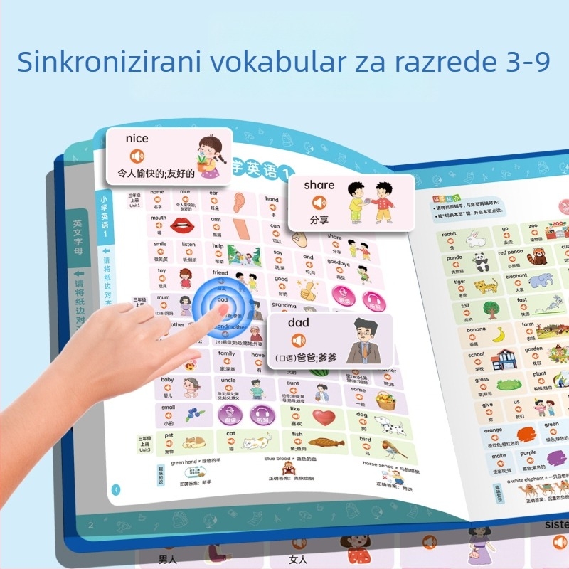 Čitačka olovka s usklađenim zvukom, 3300+ riječi, alat za učenje za osnovnoškolce, USB punjenje