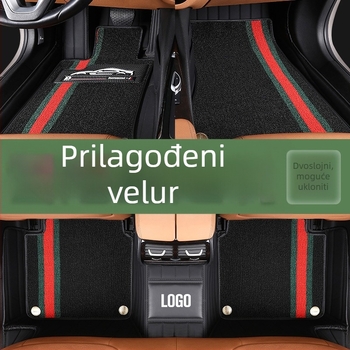 Kožne podloge za noge u automobilu, potpuno zatvorene, dizajn zvjezdano nebo, dvostruki sloj, za automobil s pet sjedala