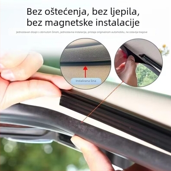 Auto zavjesa za sunce za stražnje sjedalo, poliester, opći model, visi oblik, zaštita privatnosti