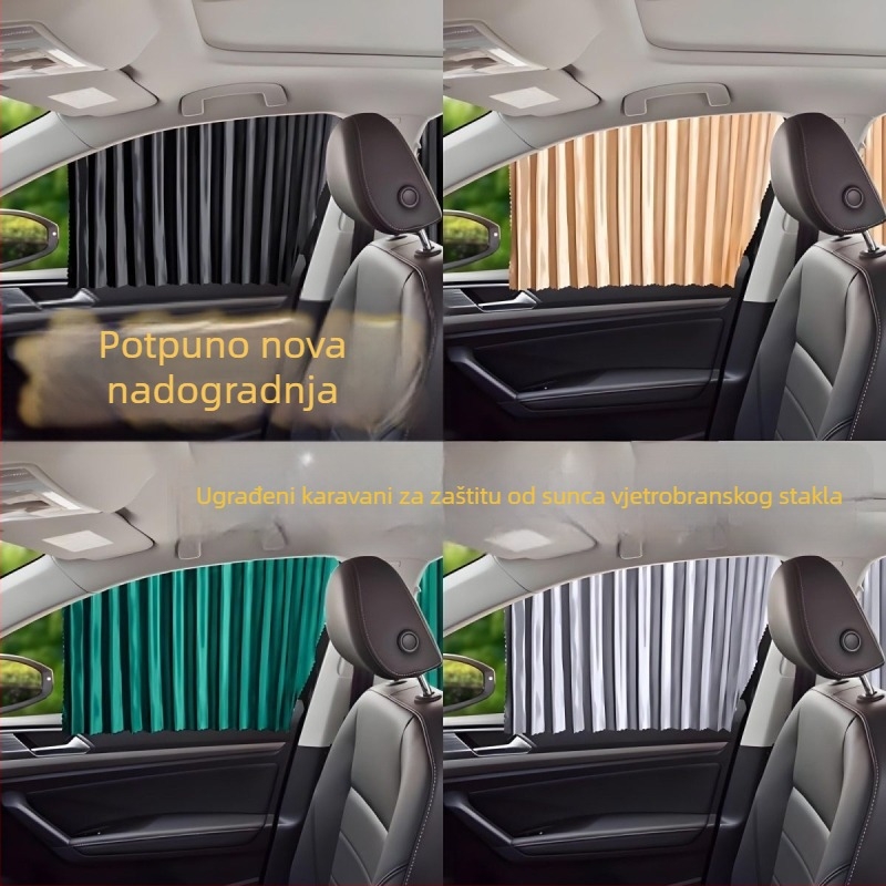Auto zavjesa za sunce za stražnje sjedalo, poliester, opći model, visi oblik, zaštita privatnosti