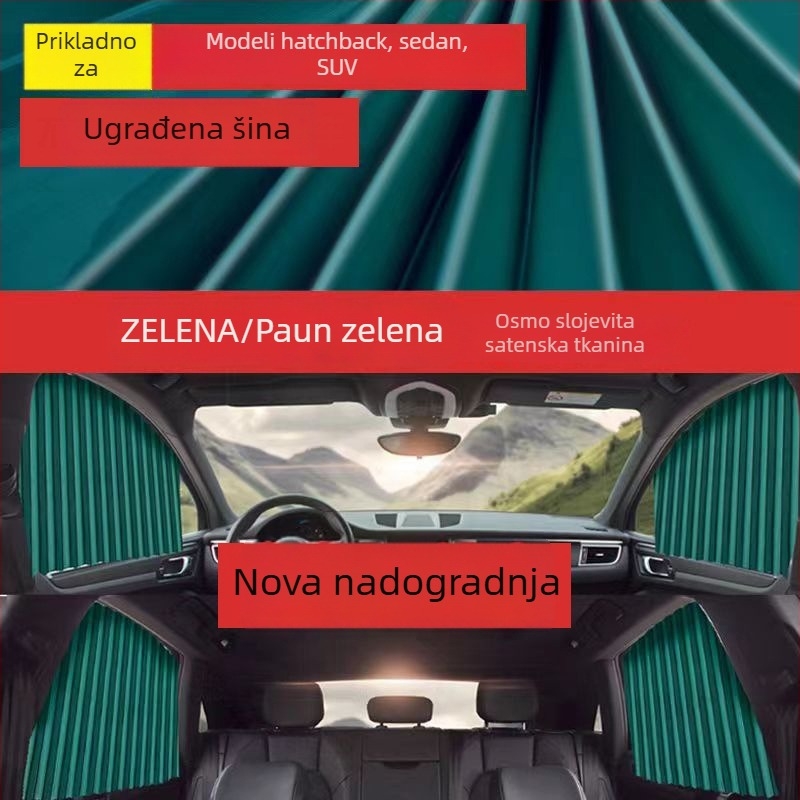 Auto zavjesa za sunce za stražnje sjedalo, poliester, opći model, visi oblik, zaštita privatnosti