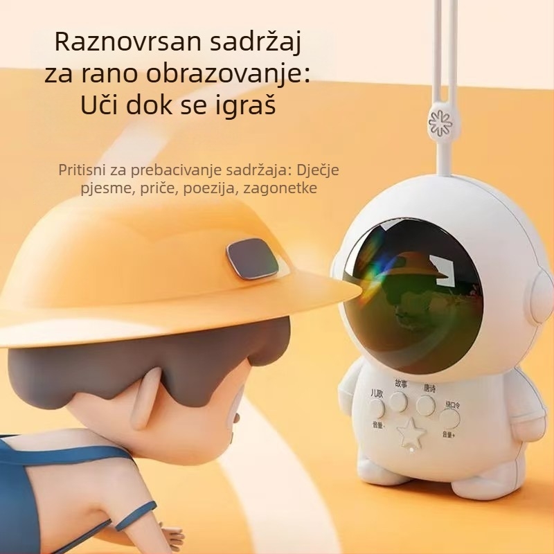 Astronaut priča stroj za predškolsko obrazovanje s prepoznavanjem glasa, plastično tijelo, litij baterija, za djecu 0–3 godine