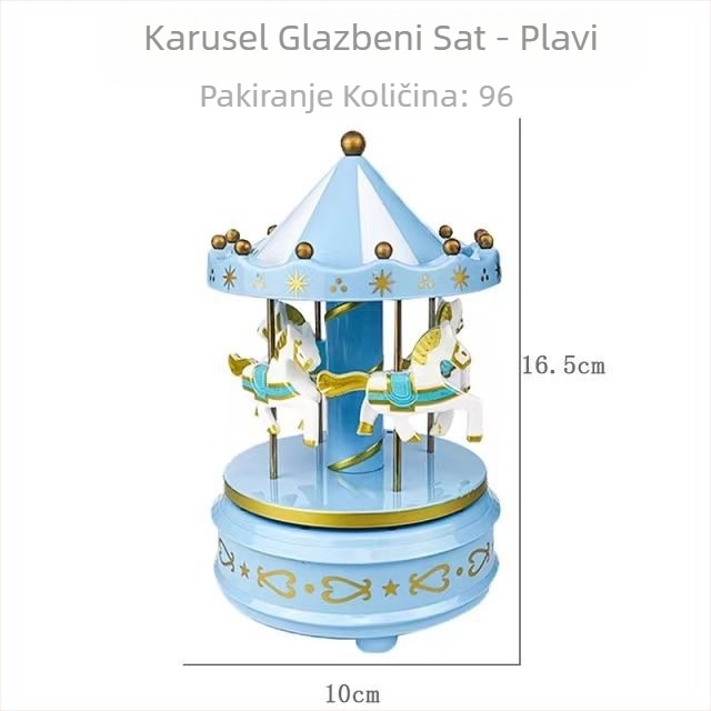 Karuselna glazbena tortna dekoracija – plastika, injekcijsko oblikovanje, moderan minimalistički stil, pogodna kao poklon
