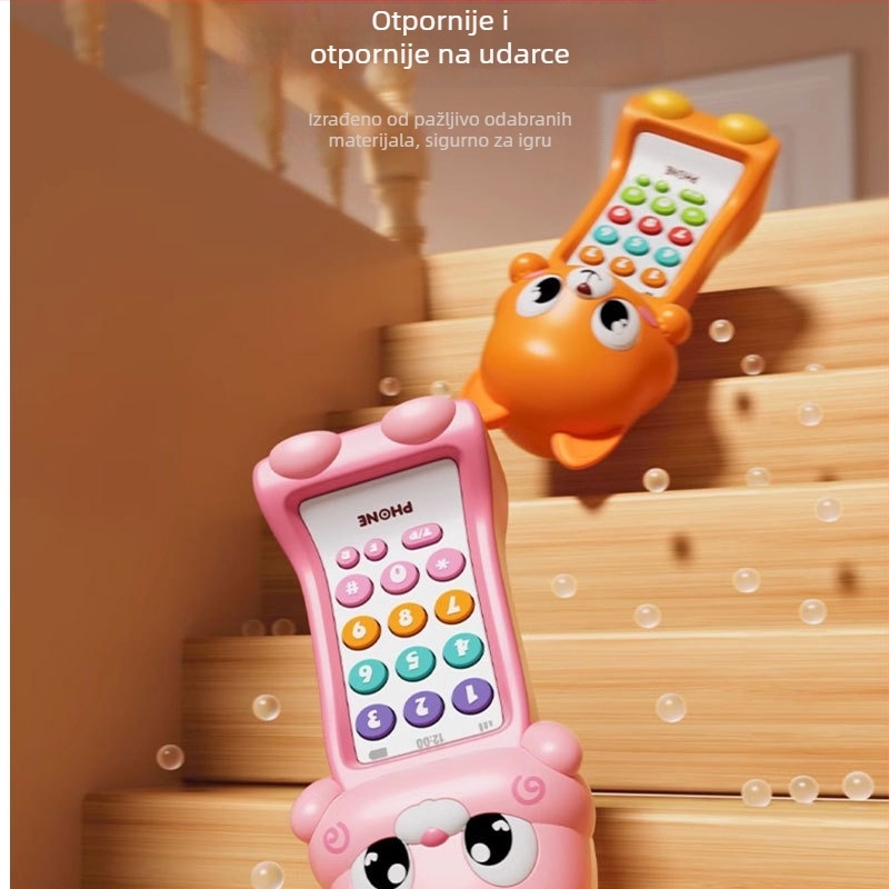 Edukativni dvojezični dječji telefon s glazbom i glasom, plastični model za uzrast 0–3 godine, marke Yanuotoys