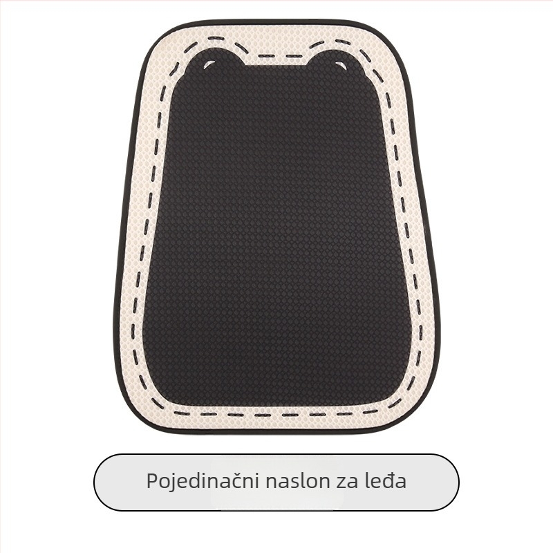 Jastuk za sjedalo automobila za sve sezone, minimalističkog dizajna, crna pozadina s točkastom linijom, univerzalan za pet sjedala, prozračan i protuklizni.