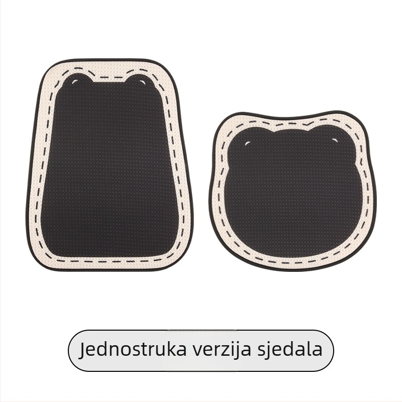 Jastuk za sjedalo automobila za sve sezone, minimalističkog dizajna, crna pozadina s točkastom linijom, univerzalan za pet sjedala, prozračan i protuklizni.