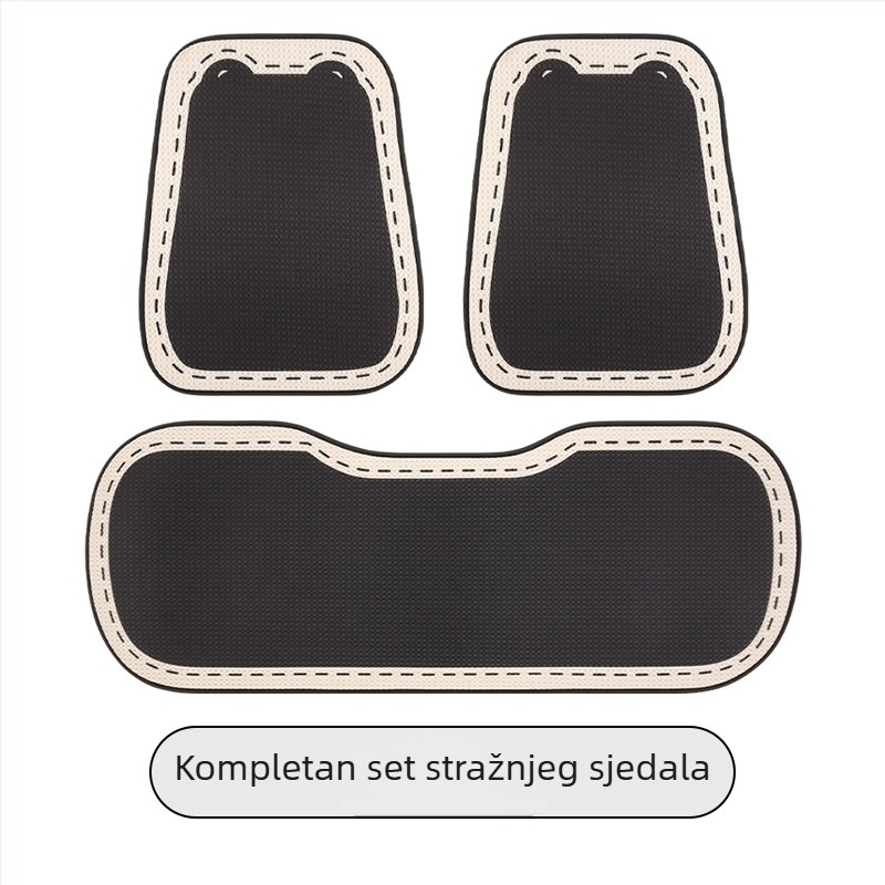 Jastuk za sjedalo automobila za sve sezone, minimalističkog dizajna, crna pozadina s točkastom linijom, univerzalan za pet sjedala, prozračan i protuklizni.