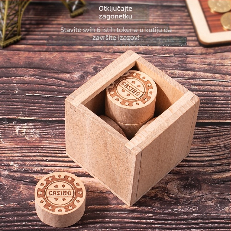 Drveni Luban Lock puzzle, 6 dijelova, 3D, za uzrast 15–35 godina, mogućnost prilagođavanja