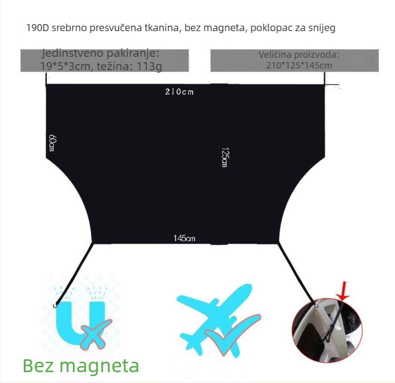 Magnetska prednja zaštita od snijega za automobil - Peace of Mind, opća namjena, Anti-Freeze, Anti-Frost