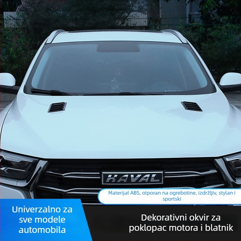 HDELF ABS auto naljepnica – dekor poklopca motora s geometrijskim uzorkom, lijepljenje