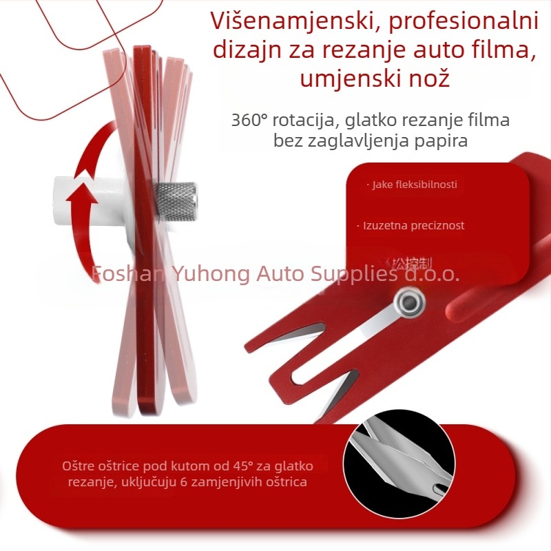 Nož za rezanje automobilskog filma, valjkasti rezač od aluminijske legure, Coolness Kns – profesionalni univerzalni nož