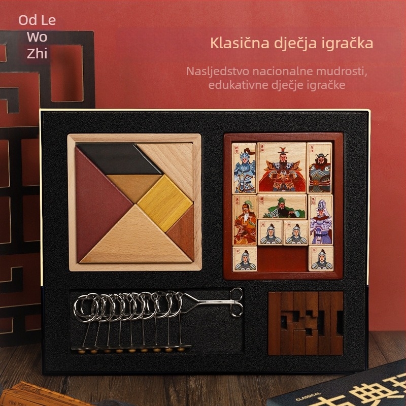 Drveni Kongming Lock mozgalica za djecu 7–14 godina s mogućnošću prilagodljive obrade