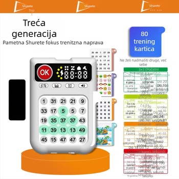 Ručni uređaj za trening Schulte Grid memorije i koncentracije – ABS, Glazba/ Glas, Dodirni odziv, Uzrast 7–14, Predškolsko obrazovanje