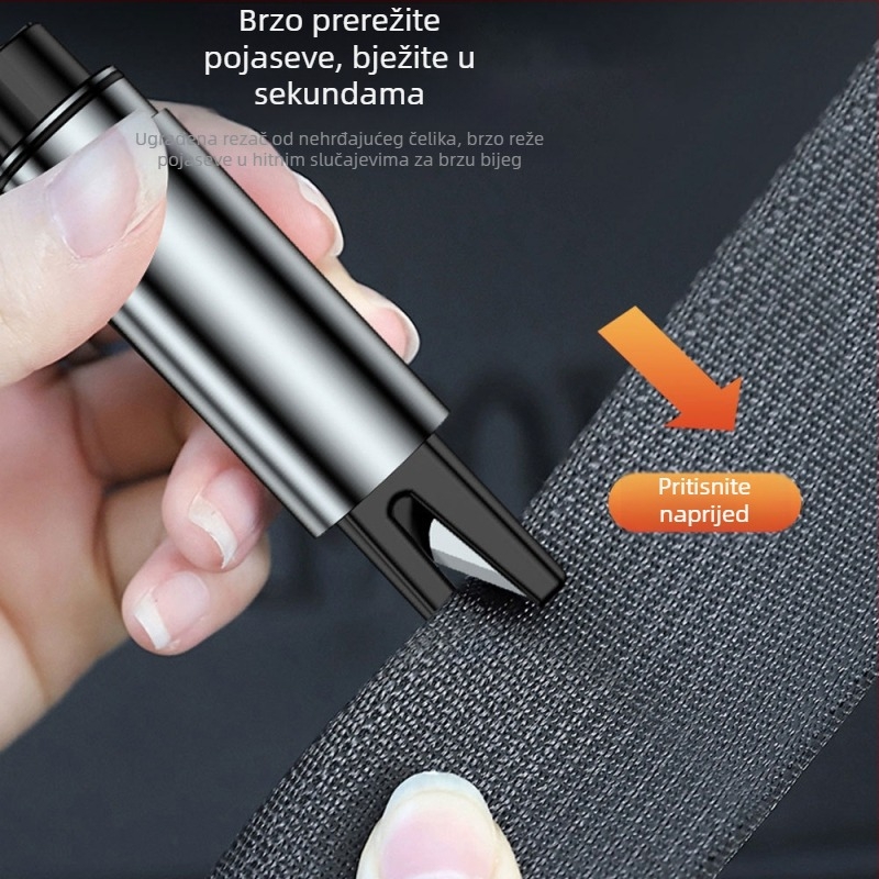 Auto sigurnosni čekić, aluminijska legura, 2-u-1 alat za razbijanje stakla, GL/yys