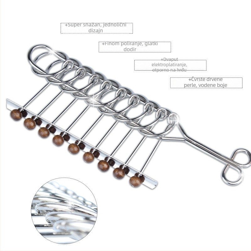 Metalni puzzle s devetom lanaca – mozgalica za vježbu mozga za djecu i odrasle; Materijal: željezna žica; Kategorija: metalni puzzle s devet lanaca; Dob: 7–14 godina.