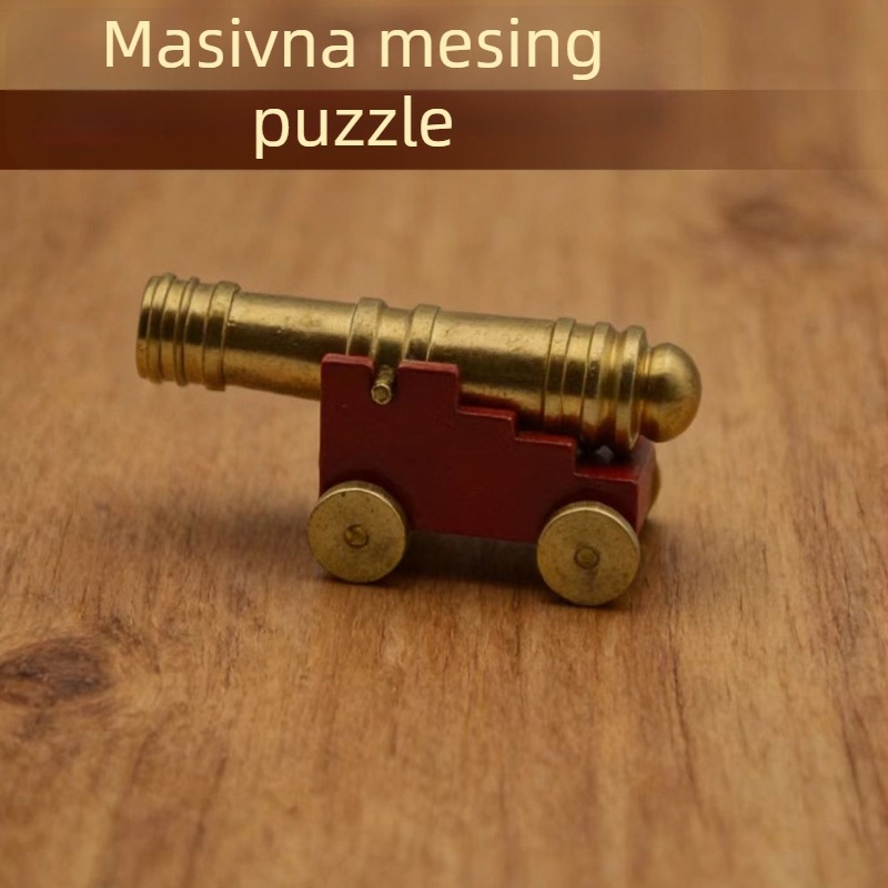 Bakreni metalni puzzle s devet povezanih prstena