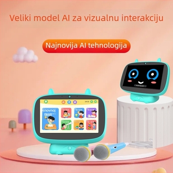 Robot za ranu edukaciju s inteligentnim prepoznavanjem glasa, 8 GB memorije, LCD zaslon, punjiva litijska baterija i kompatibilnost s mobilnom aplikacijom